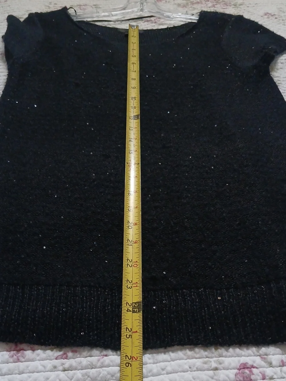 Womens sz. L Black Knit Sequin Top